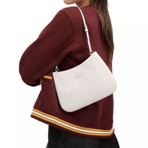 Coach Chalk White CP101 Penelope Smooth Leather Shoulder Bag Purse Bag Charm NWT